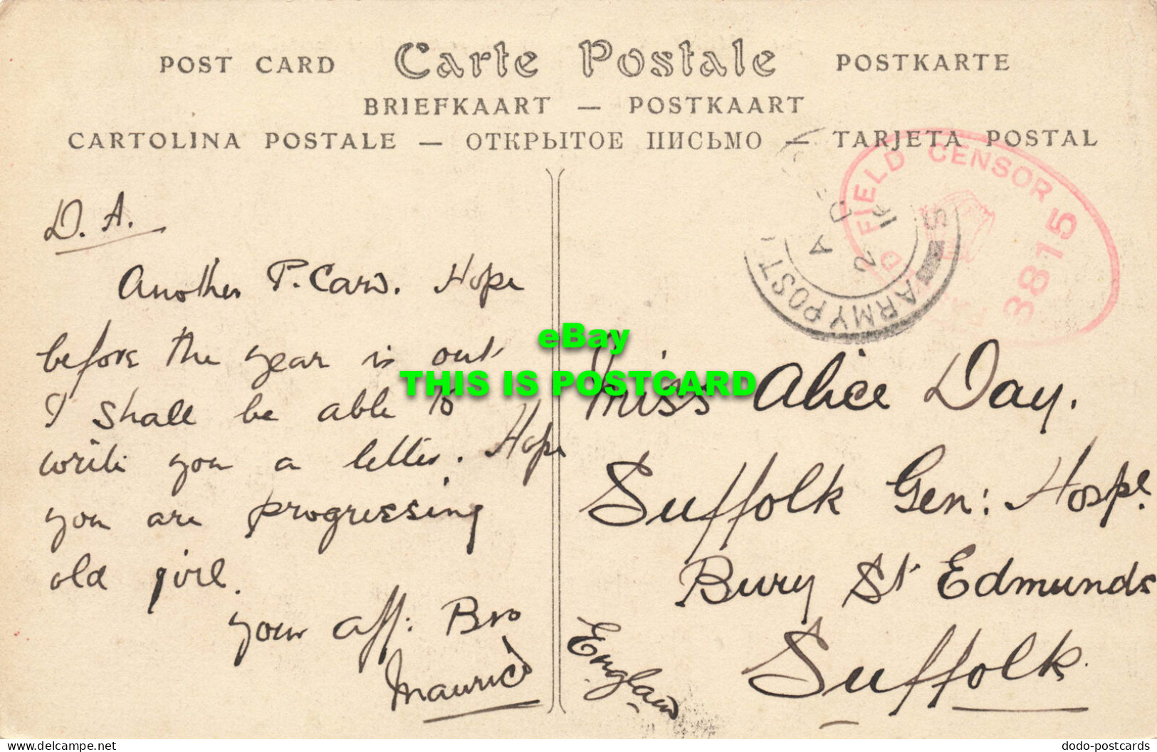 R587352 701. Menton. Vue Generale Prise Du Pont Saint Louis. ND Phot. 1916 - Monde