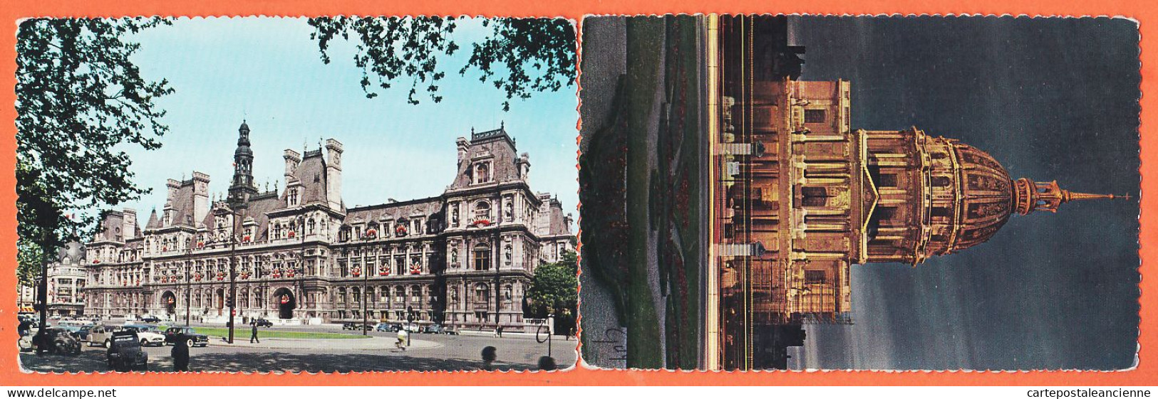 35521 / PARIS Et Ses MERVEILLES  2 CPSM  Dôme INVALIDES Et HOTEL VILLE 1960s Photo TRIMBOLI André LECONTE GUY 1042-1057 - Other Monuments