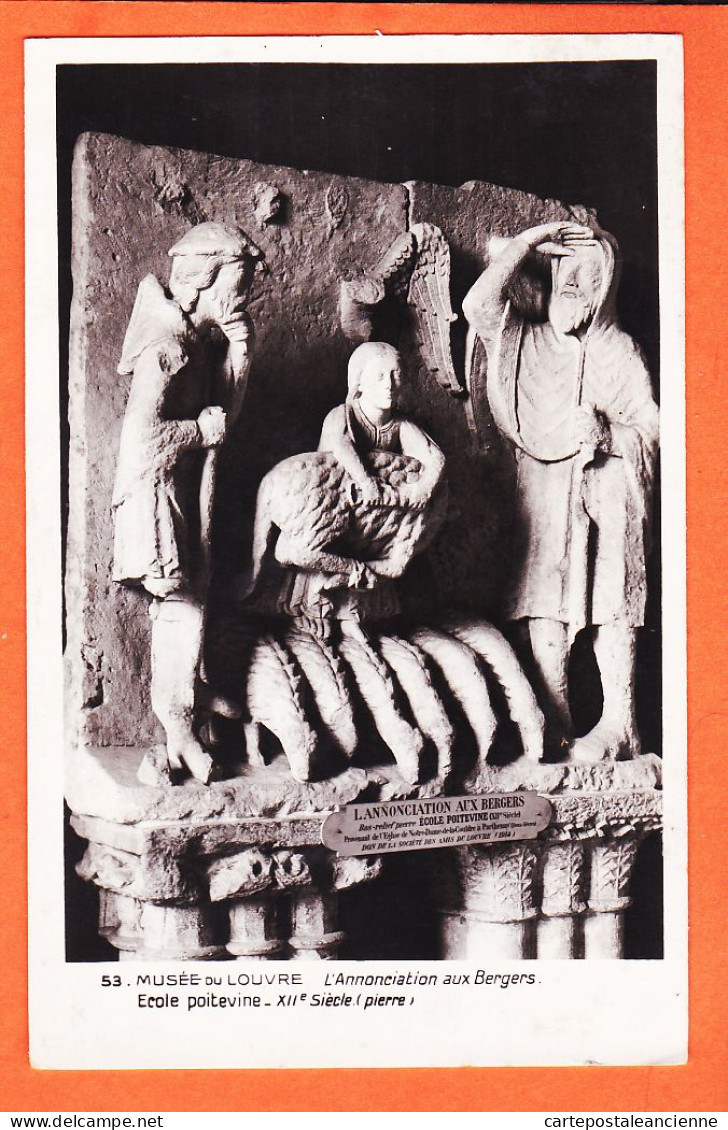 35523 / PARIS Le LOUVRE Ecole Poitevine XIIe Annonciation Aux Bergers  1954 Photo-Bromure MUSEE NATIONAUX N° 53 - Museos