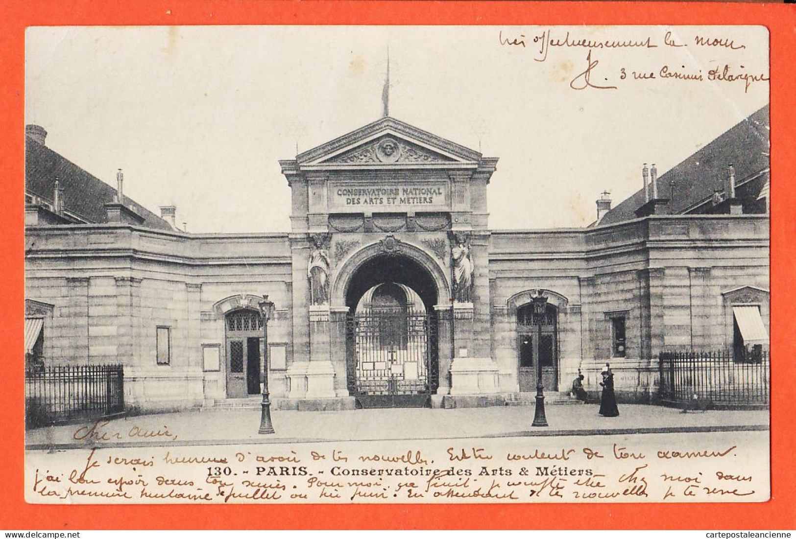 35528 / ⭐ ◉ PARIS III Entrée Conservatoire ARTS Et METIERS 1903  à François BONIFAS Commis Ponts Chaussées Prades /N°130 - District 03