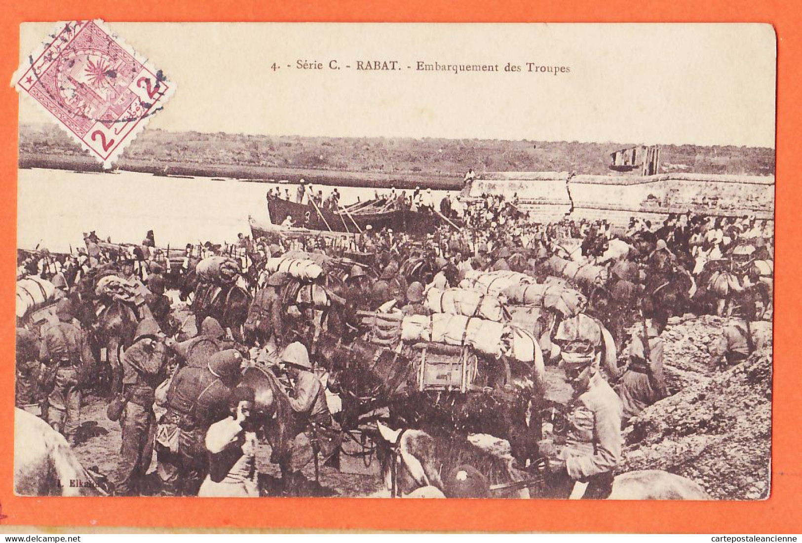 35869 / Peu Commun RABAT Maroc Embarquement Troupes El Maäziz 1912 à Laurent JENNY L'Isle Sur Le Doubs  Série C N°4 - Rabat