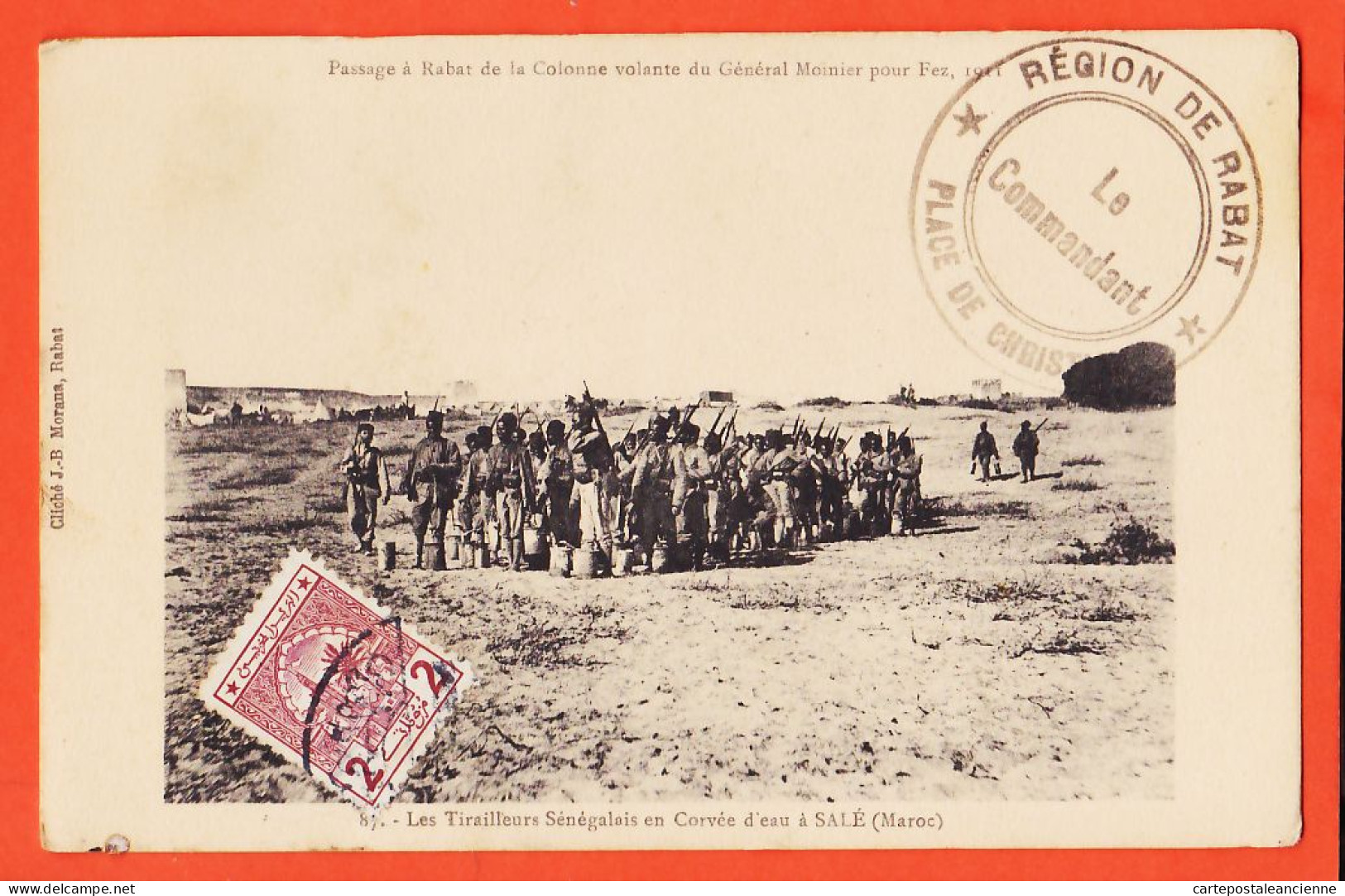 35870 / RABAT Camp Tirailleurs Sénégalais Corvvée Eau à SALE Passage Colonne Général MOINIER Pour FEZ 1911 à JENNY - Rabat