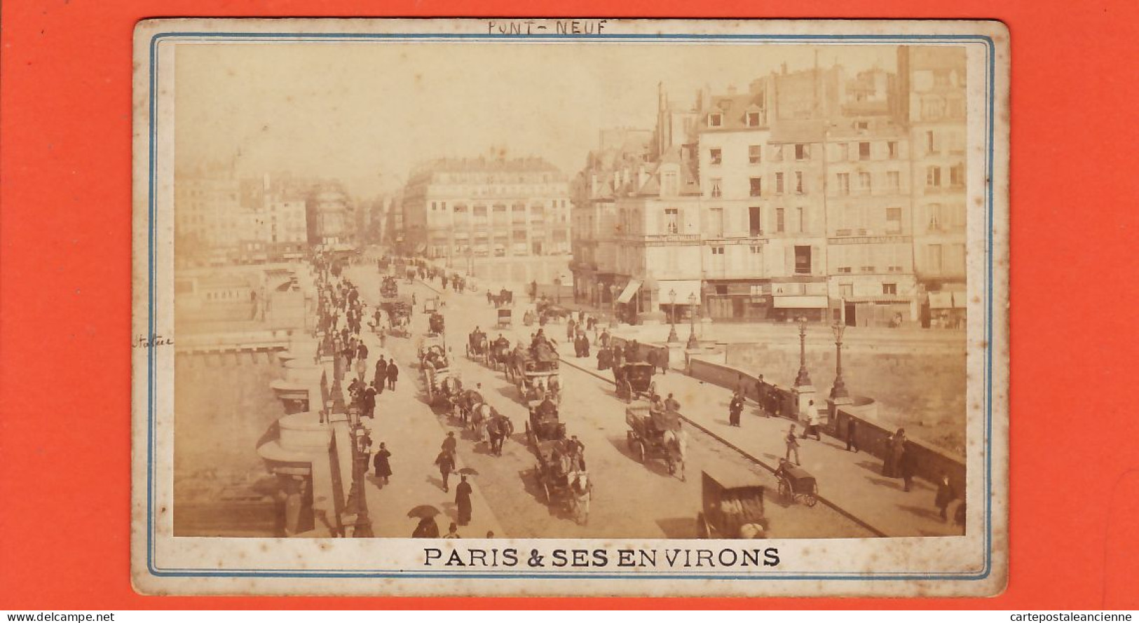 35681 / Rare PARIS Et Ses Environs 1900s Le PONT-NEUF ( 2 Automobiles ) Photographie XIXe Dim 17,5x12 Cm - Anciennes (Av. 1900)