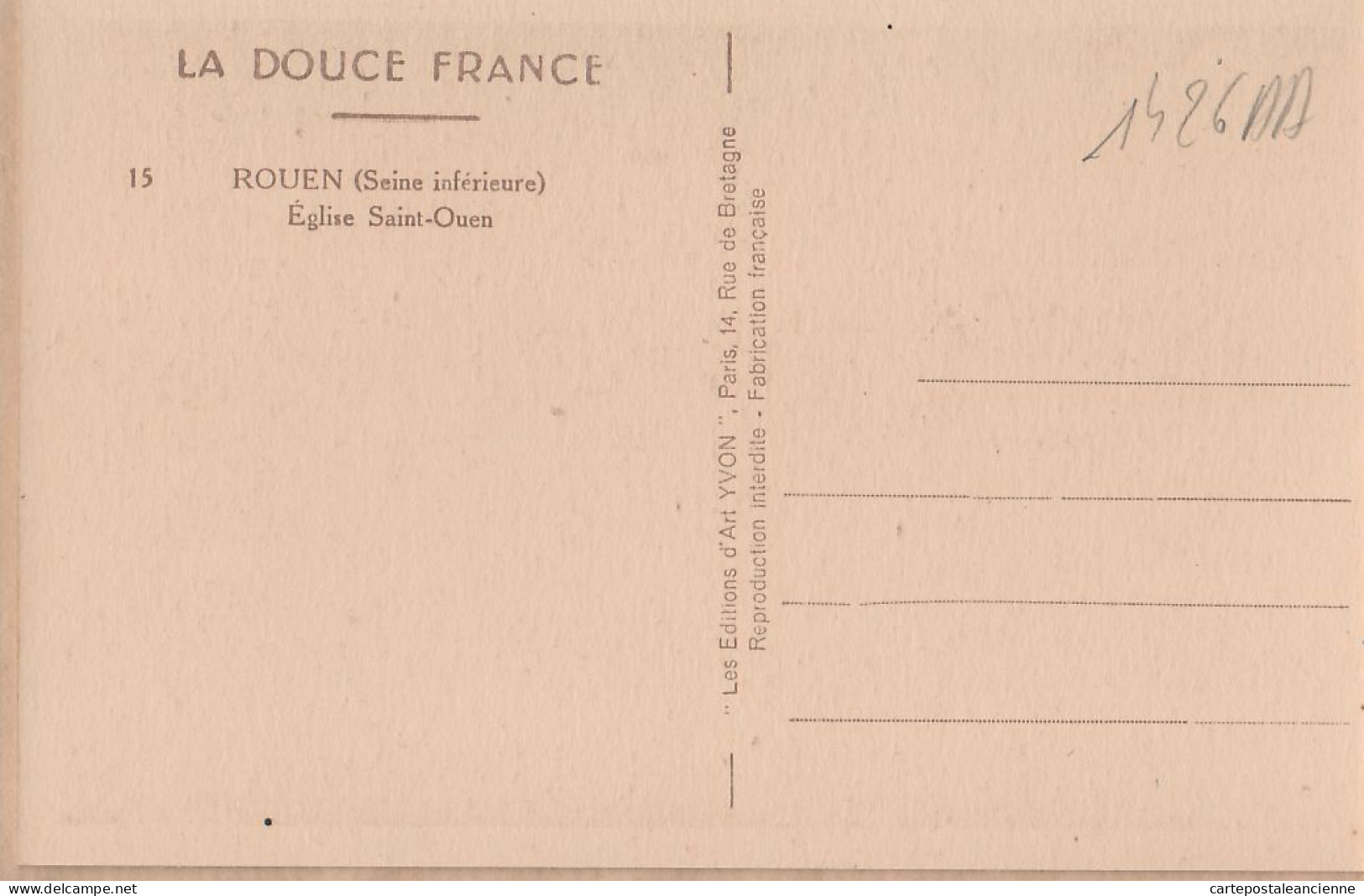 35636 / ROUEN 76-Seine Inférieure Maritime Eglise SAINT-OUEN St Façade Parvis 1920s  DOUCE FRANCE YVON N° 15 - Rouen
