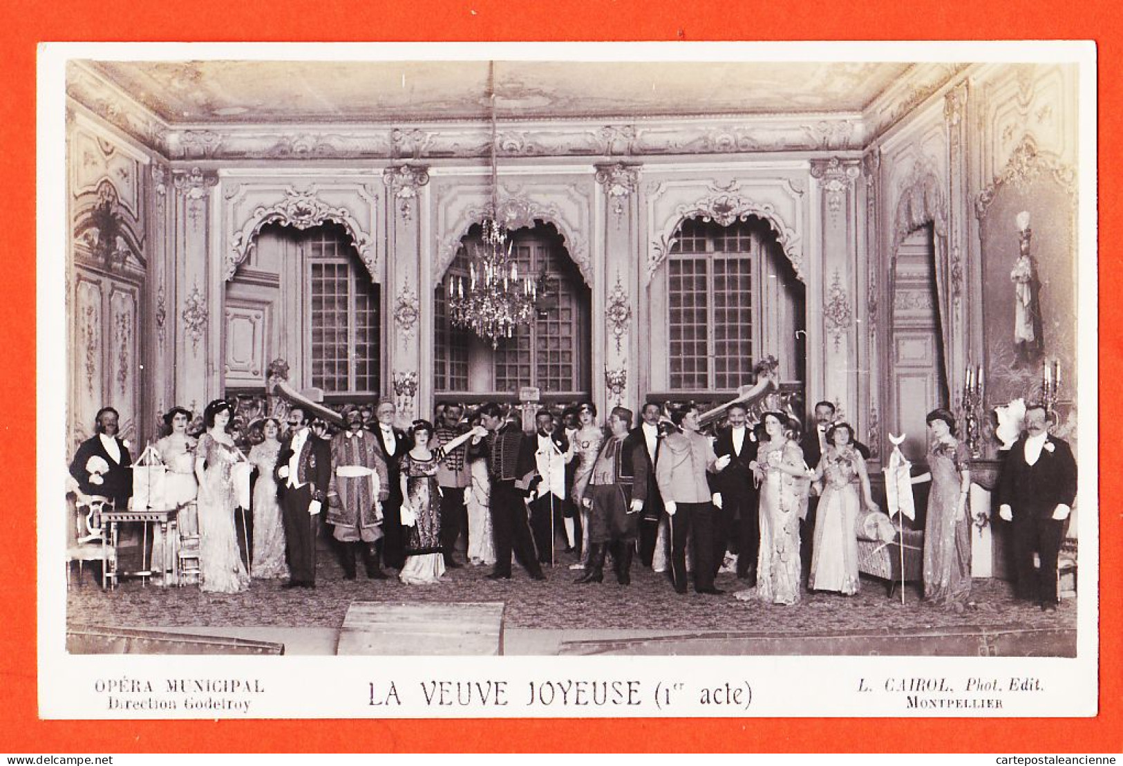 35805 / MONTPELLIER Opéra Municipal LA VEUVE JOYEUSE 1er Acte Directeur GODEFROY 1920s Carte-Photo CAIROL 34-Hérault  - Montpellier