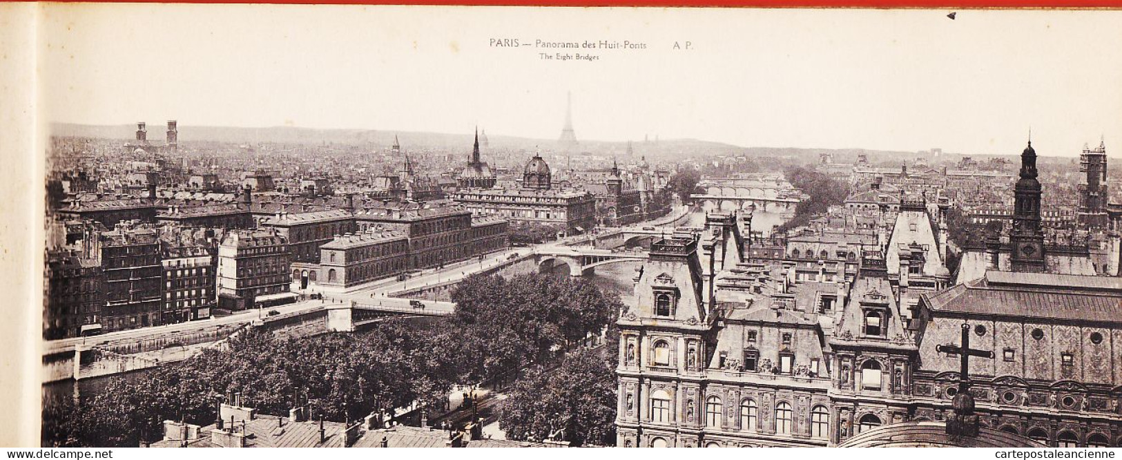 35689 / PARIS 1920 Album Complet De Vues Artistiques Et Panoramique  30x12 Cm Notices English French PAPEGHIN - Panorama's