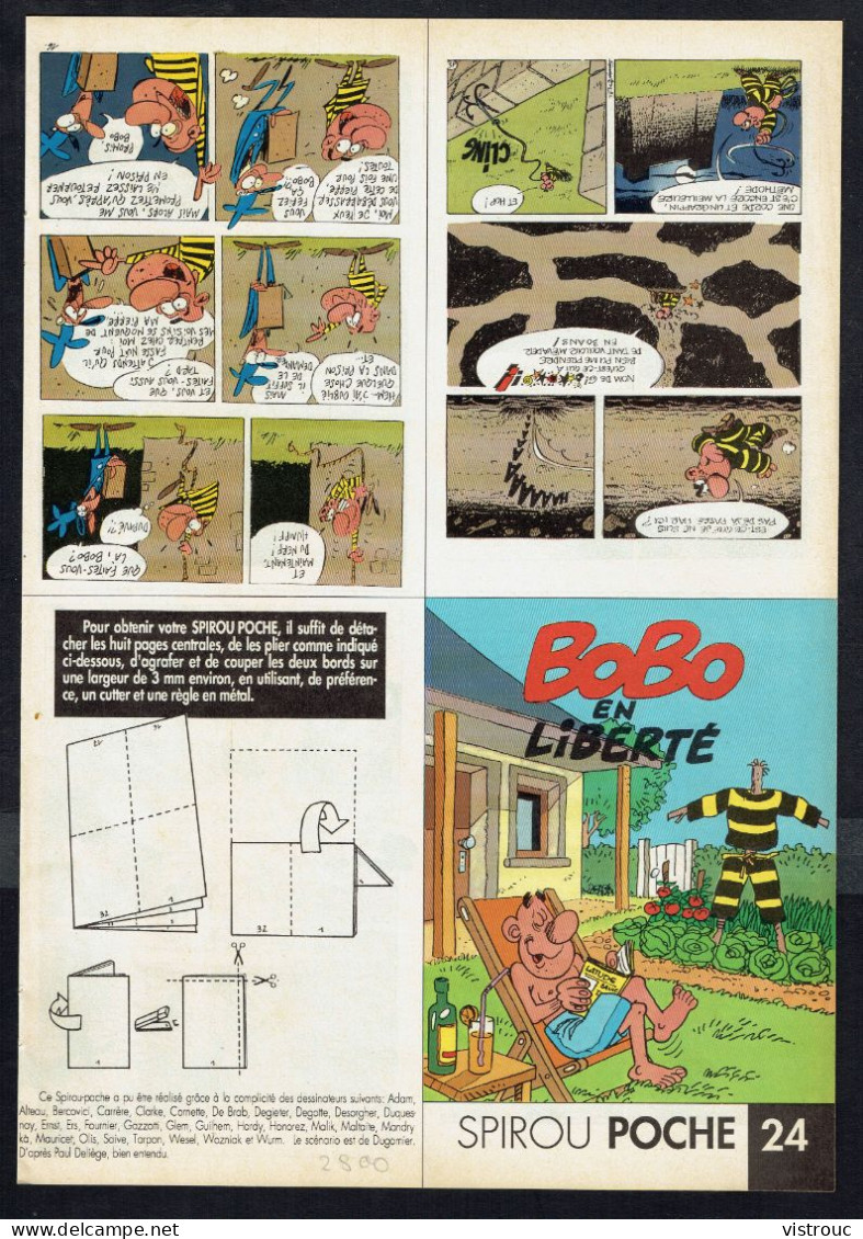 Spirou-poche N° 24 "BOBO EN LIBERTE" Collectif - Suplément à Spirou N° 2800 - Non Monté. - Spirou Magazine