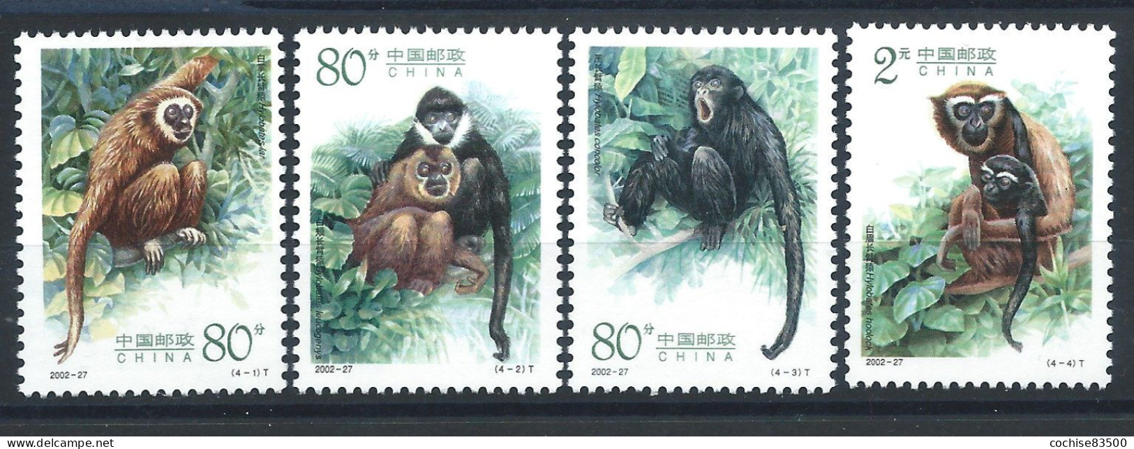 Chine N°4052/55** (MNH) 2002 - Faune "Singes" - Unused Stamps