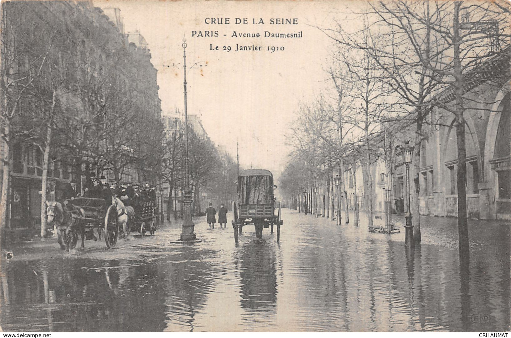 75-PARIS CRUE DE LA SEINE AVENUE DAUMESNIL-N°T5168-D/0003 - Paris Flood, 1910