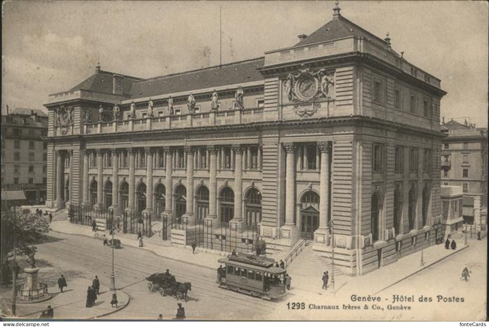 11195890 Geneve GE Hotel Postes Strassenbahn Kutsche Geneve - Autres & Non Classés