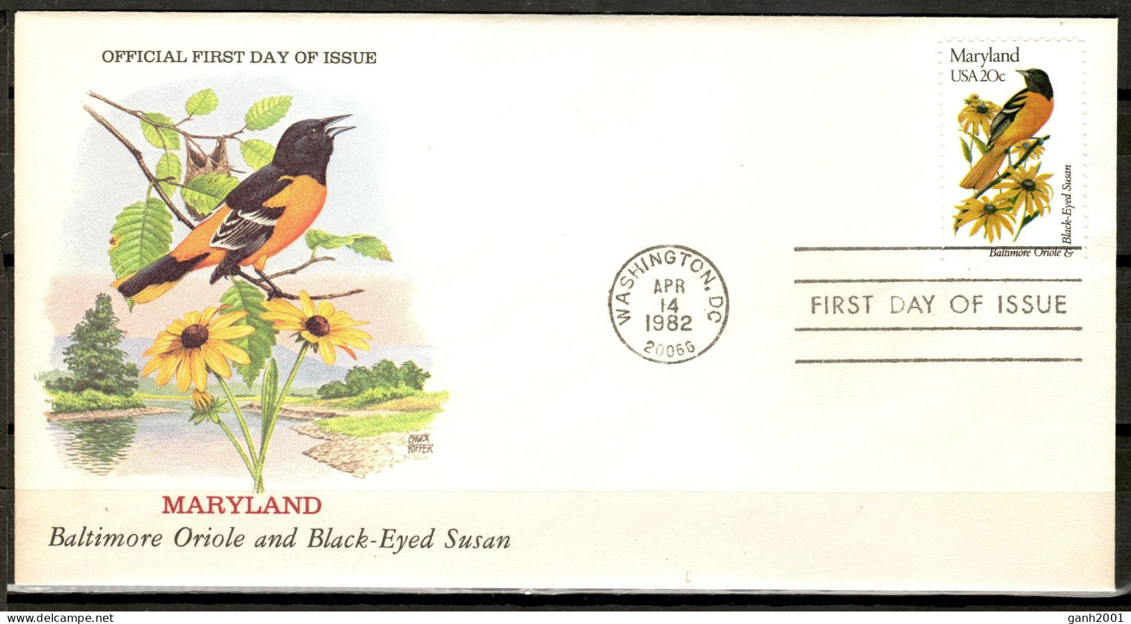 USA 1982 Estados Unidos / Official First Day Of Issue Birds Flowers Maryland FDC Aves Flores Blumen Vögel / Lc21  75-22 - Other & Unclassified