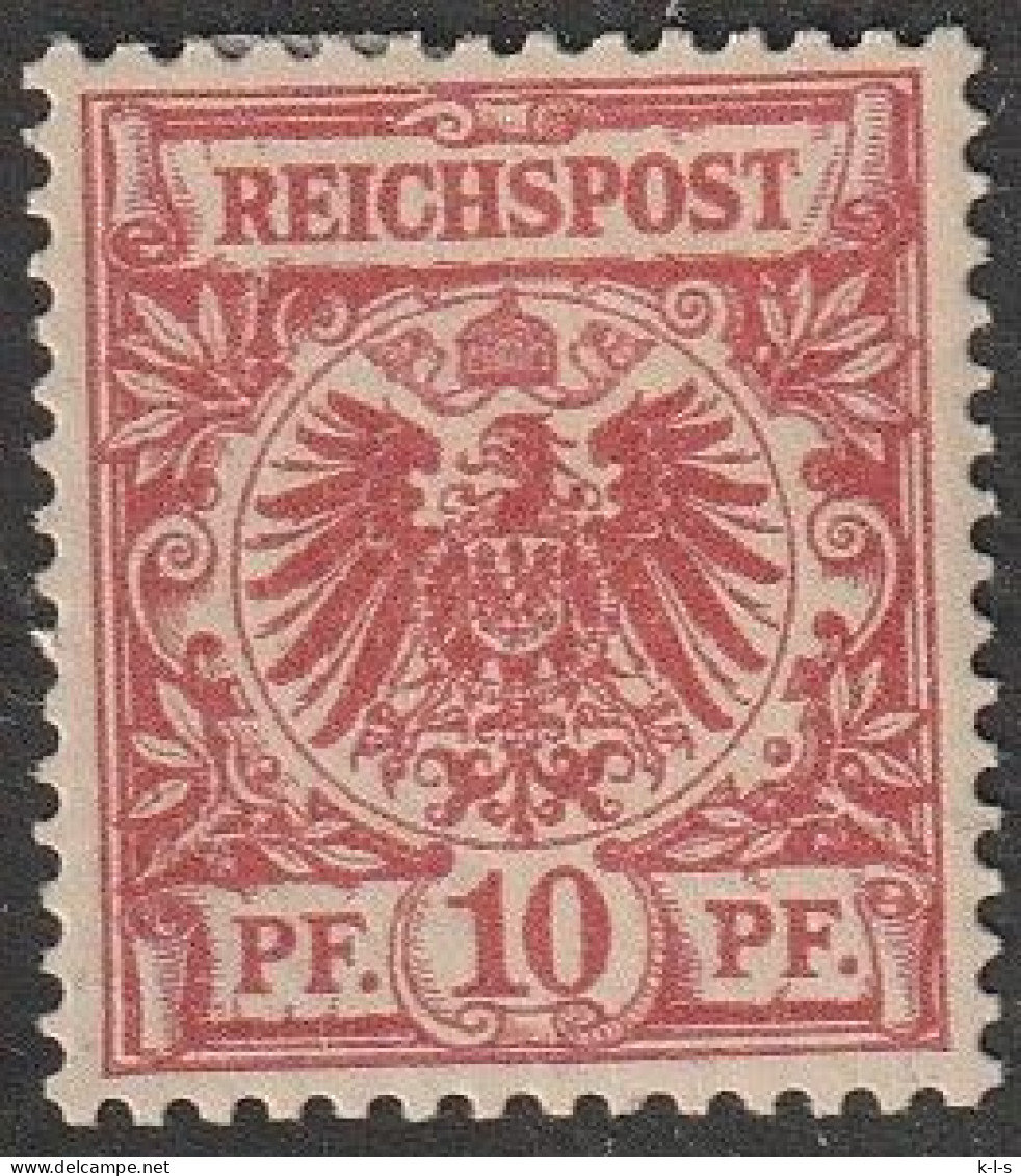 Deut. Reich: 1889, Mi. Nr. 47 B, Freimarke: 10 Pfg. Reichsadler Im Kreis,  */MH - Nuevos