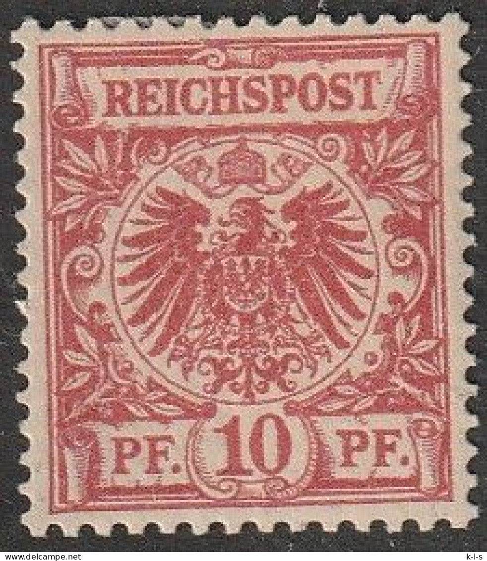 Deut. Reich: 1889, Mi. Nr. 47 B, Freimarke: 10 Pfg. Reichsadler Im Kreis,  */MH - Ungebraucht