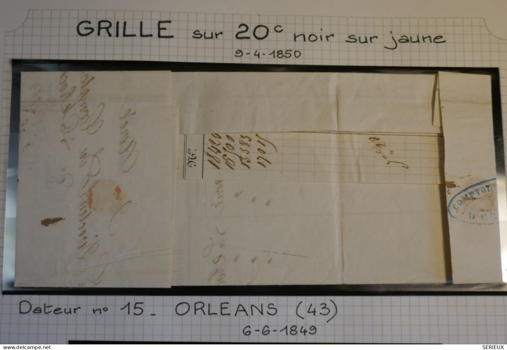 DP3  FRANCE  LETTRE   1850 ORLEANS  A LA ROCHELLE   + CERES N°3   +AFF. INTERESSANT++ - 1849-1876: Période Classique