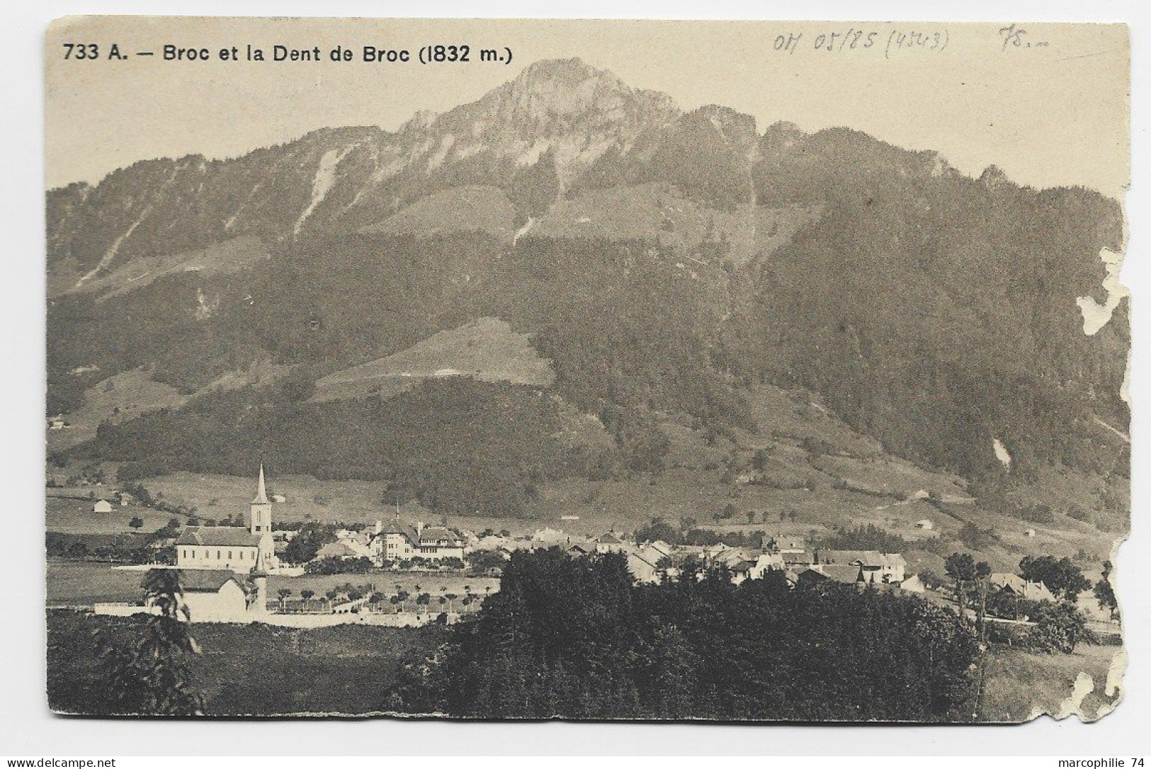 SUISSE HELVETIA CARTE DEFAUT GRIFFE INTERNEMENT PRISONNIERS GUERRE LA TOUR DE TREME SUISSE 1916 TO FRANCE PUY DE DOME - Oblitérations