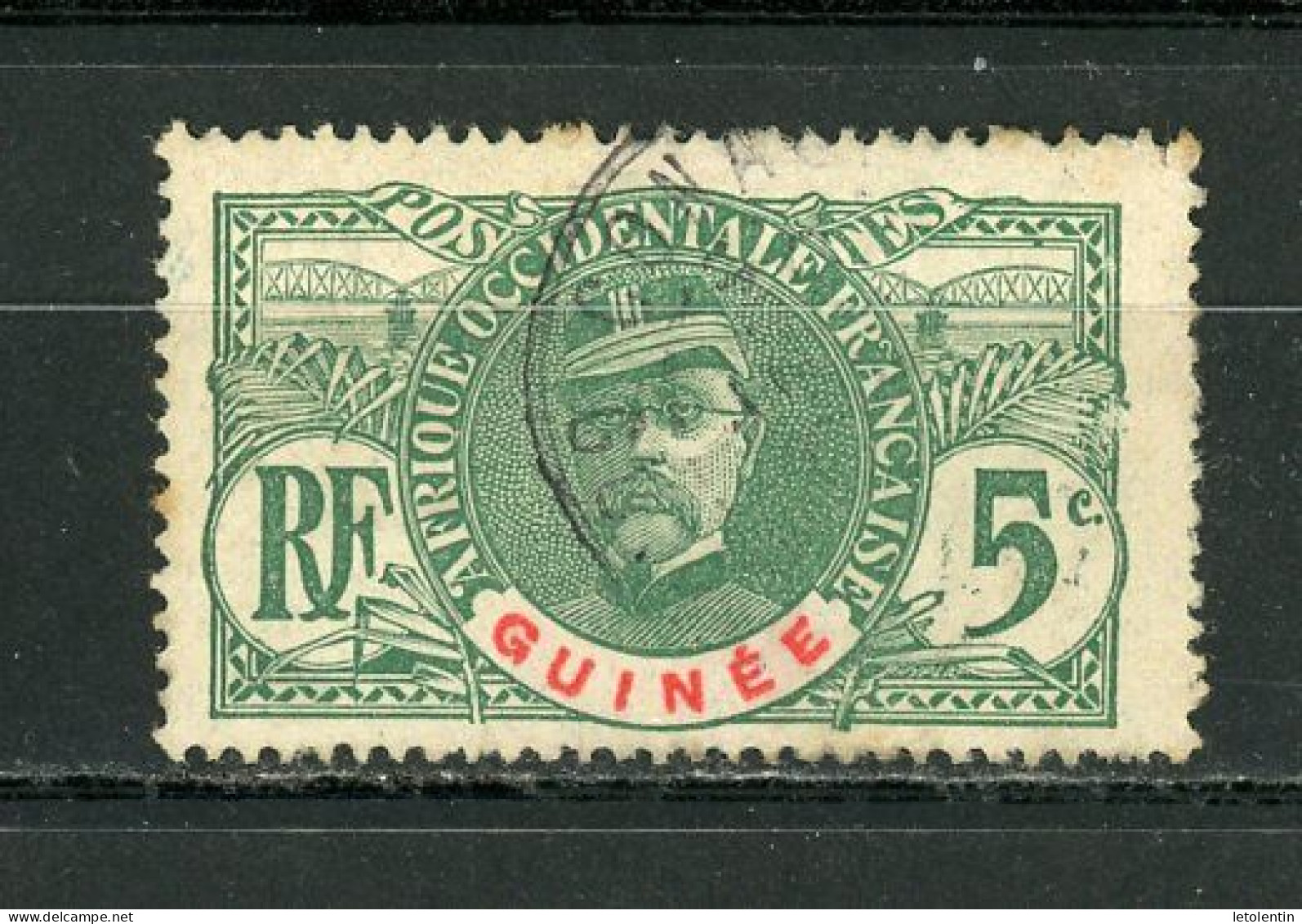 GUINÉE (RF) - FAIDHERBE  - N°Yt  36 Obli. SURCHARGE RECTO-VERSO - Gebraucht