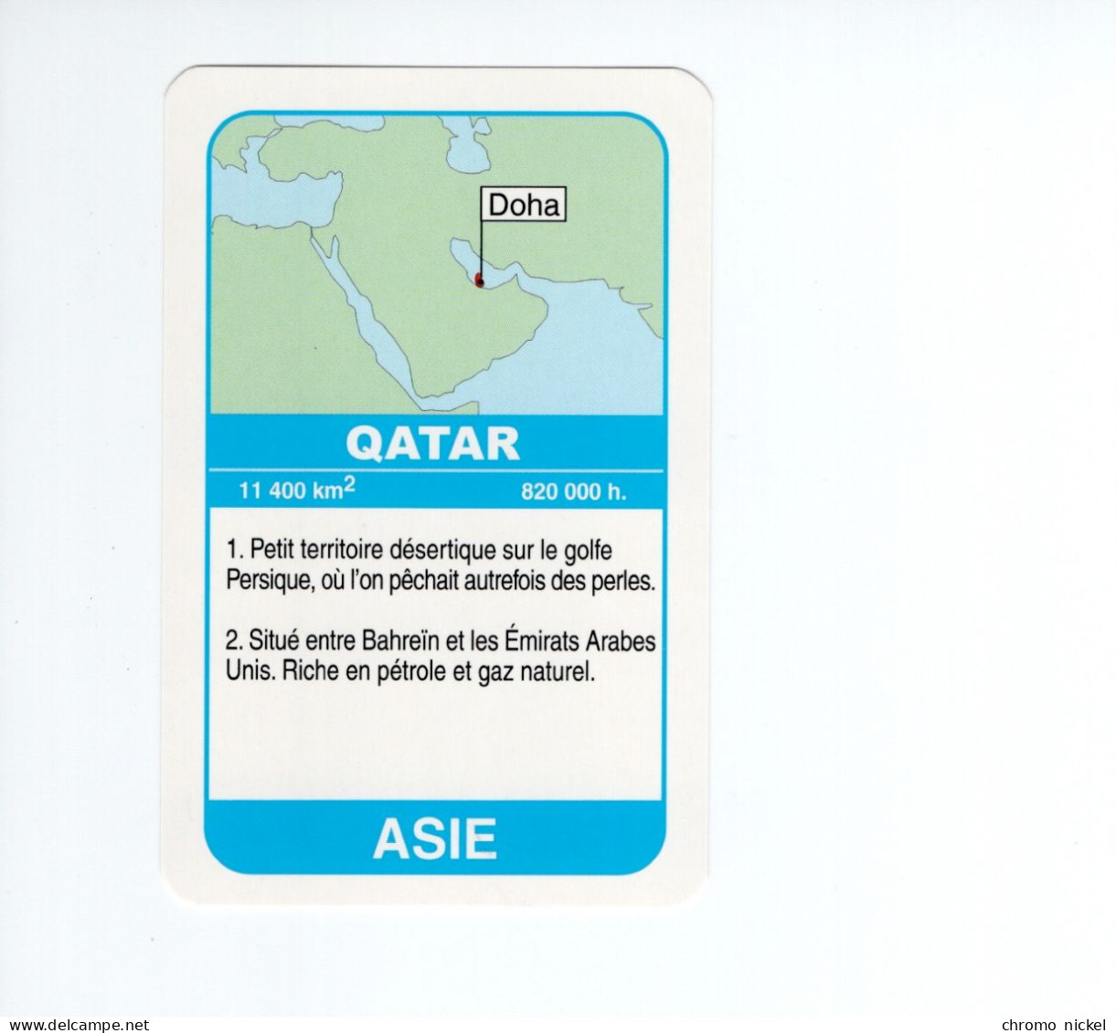 Chromo/carte Plastifiée Moderne QATAR Dofa Asie Asia Drapeau Flag Plan Map 90 X 58 Mm RRR TB - Autres & Non Classés