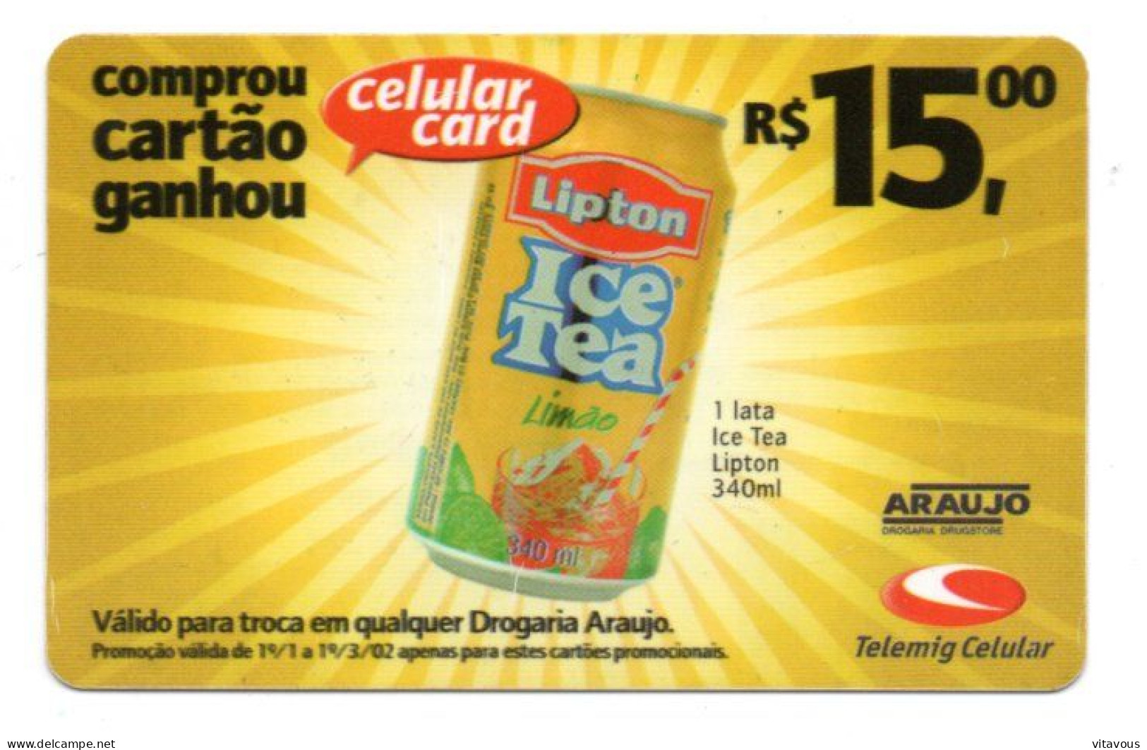 Boisson LIPTON Carte Celular  GSM Brésil Card  Karte (K 417) - Brésil