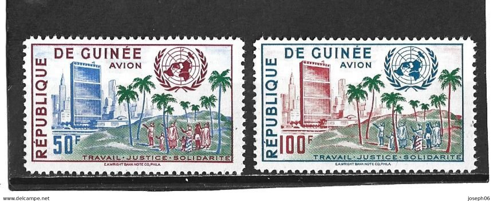 GUINEE - République  1959   Poste  Aérienne  Y.T.  N° 9  10   NEUF* - Guinée (1958-...)