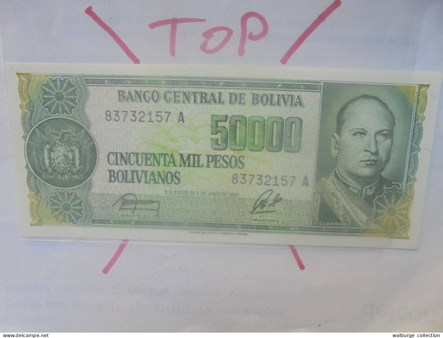 BOLIVIE 50.000 PESOS BOLIVIANOS 1984 Neuf (B.33) - Bolivië