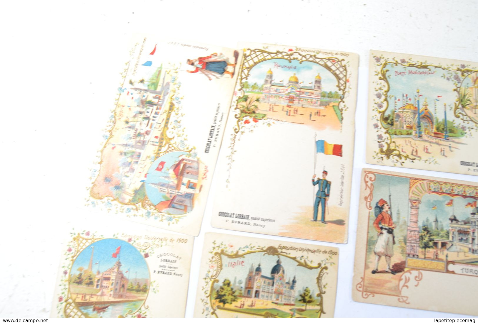 (AD24A) CPA Lot Cartes Postales Chocolat Lorrain P. Evrard Nancy, Exposition Universelle De 1900. Collection - Publicité