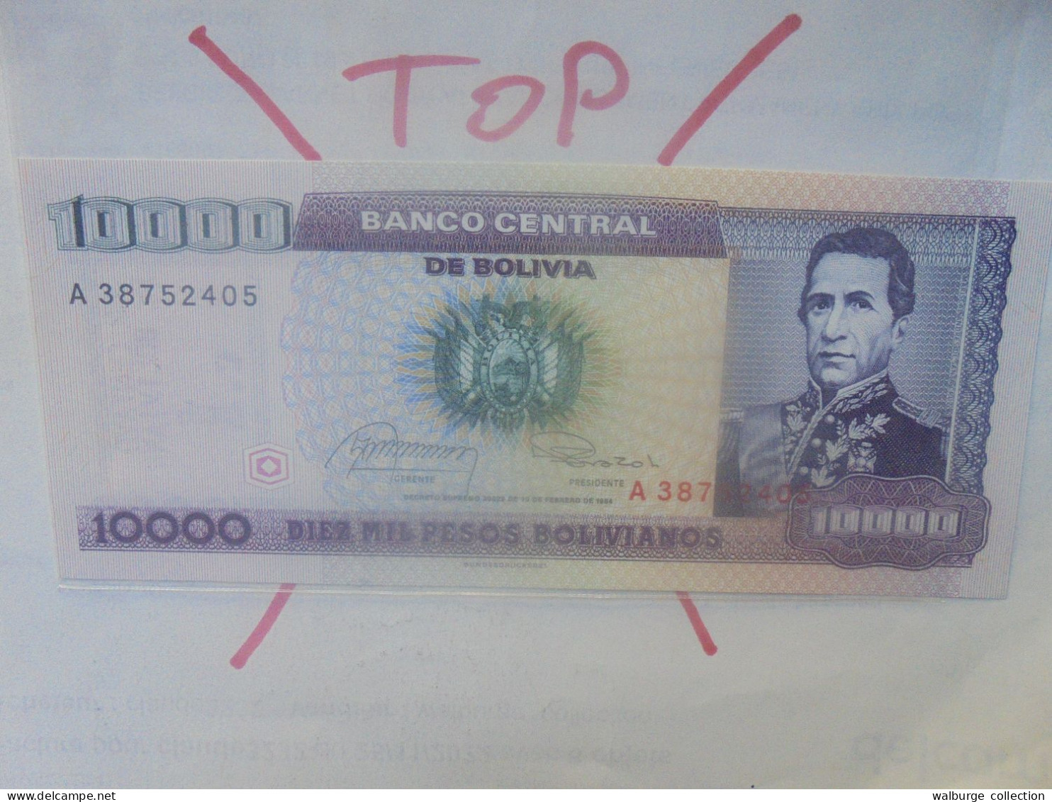BOLIVIE 10.000 PESOS BOLIVIANOS 1984 Neuf (B.33) - Bolivia