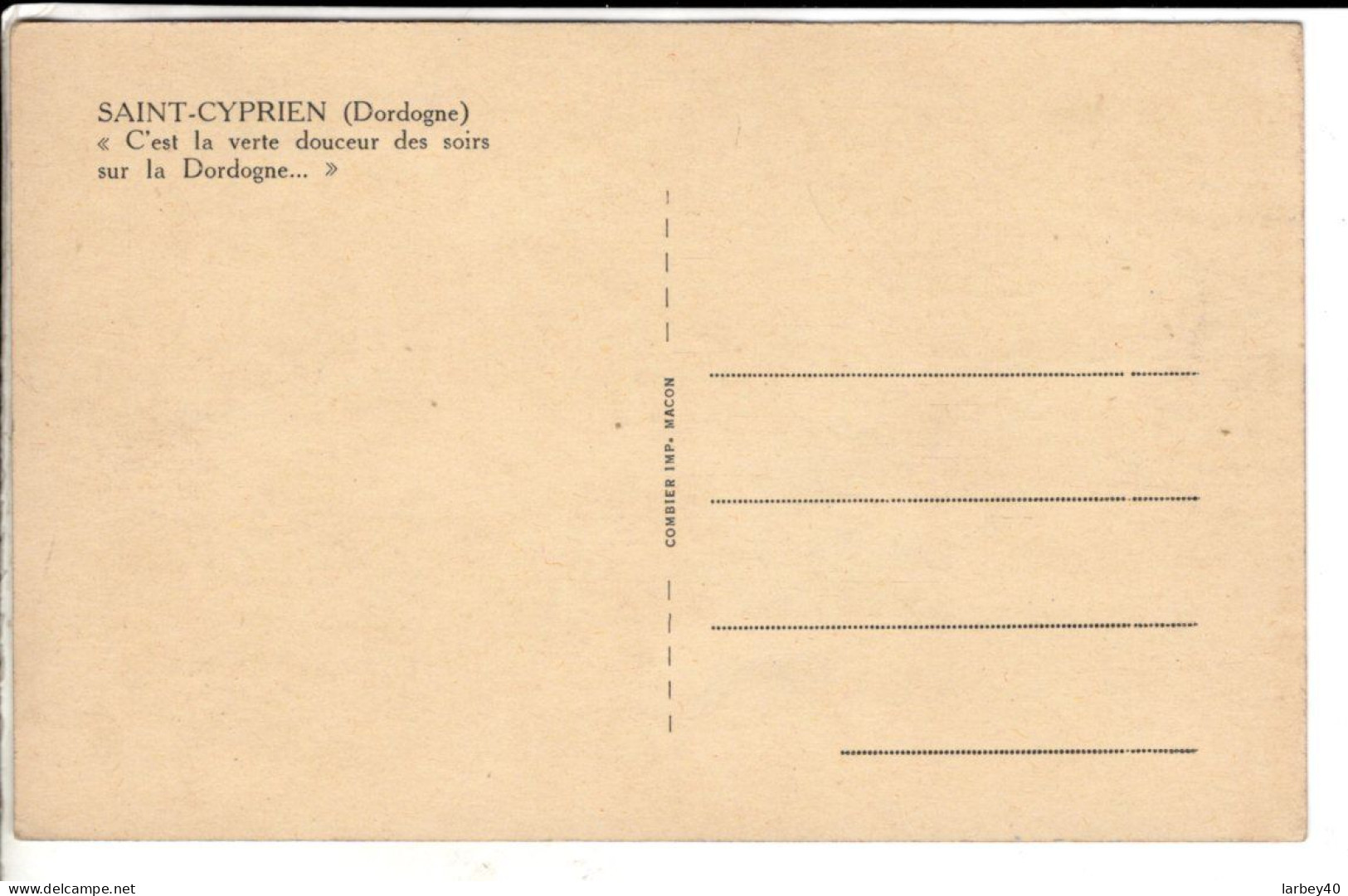 24 - Saint Cyprien - Cartes Postales Ancienne - Other & Unclassified