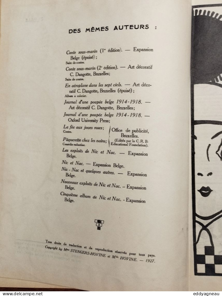 Laure Stengers - Jeanne Hovine - Nic Et Nac 6 - 1927 - Andere & Zonder Classificatie