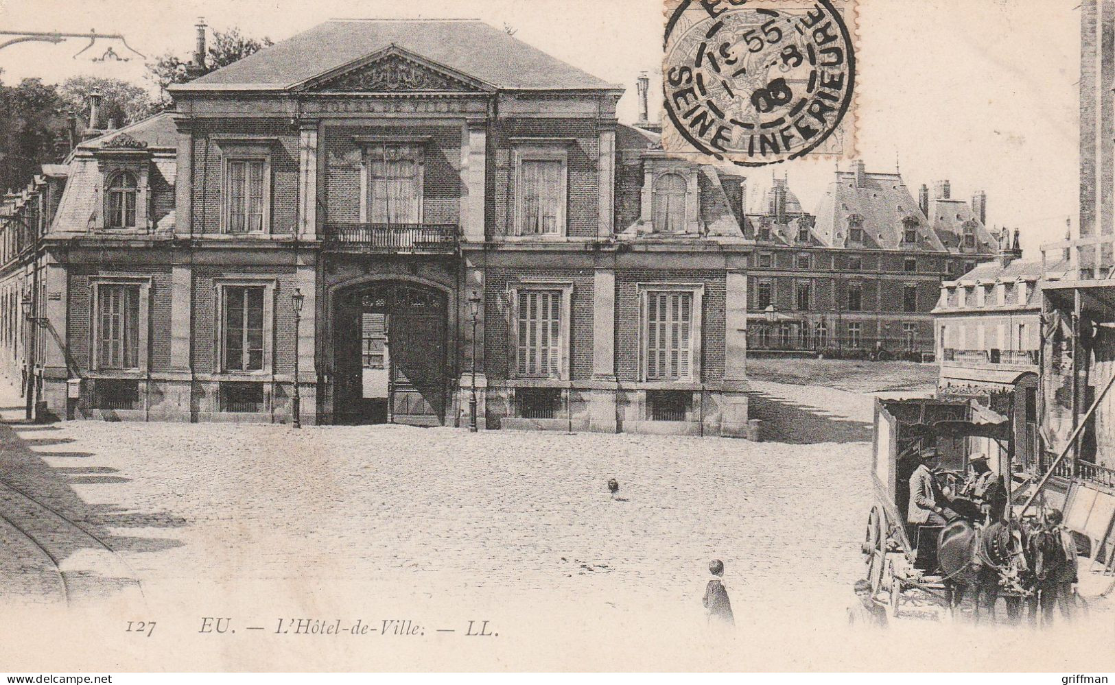 EU L'HOTEL DE VILLE 1903 PRECURSEUR TBE - Eu