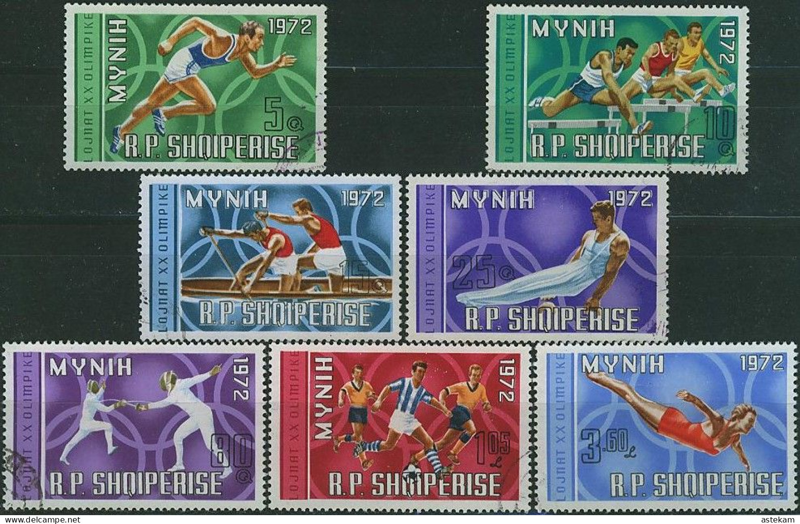 ALBANIA 1971, SPORT, SUMMER OLYMPIC GAMES In MUNICH, COMPLETE USED SERIES + Block With GOOD QUALITY - Albania