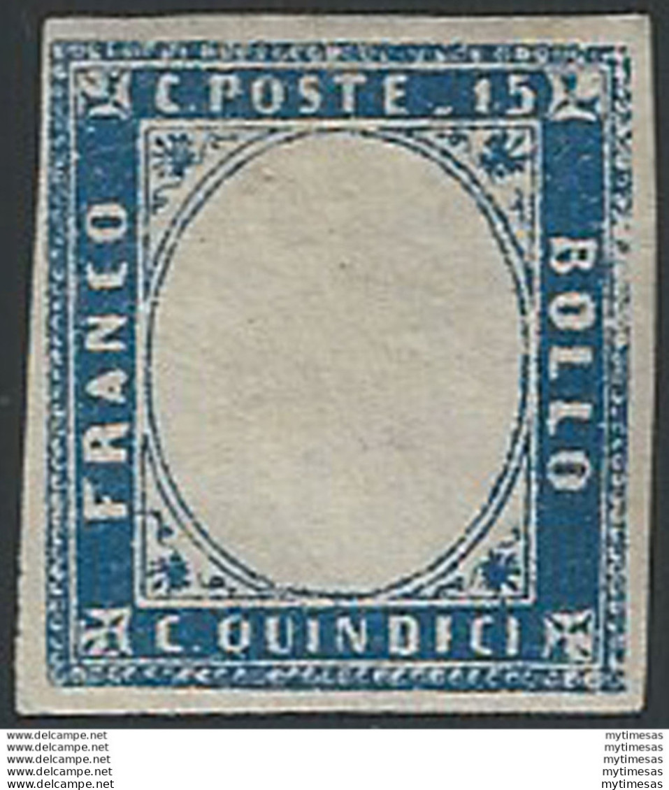 1863 Italia VE II 15c. Azzurro Senza Effigie MH Sassone N. 11m - Autres & Non Classés