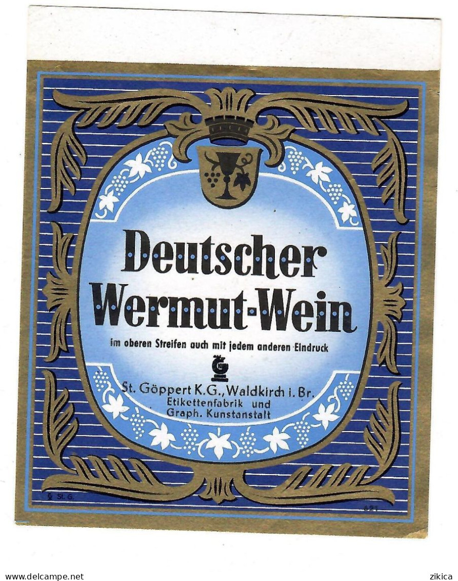 Labels - Wine & Champagne - Deutscher Wermut-Wein / Germany - Etikett Nr: 621 - Other & Unclassified