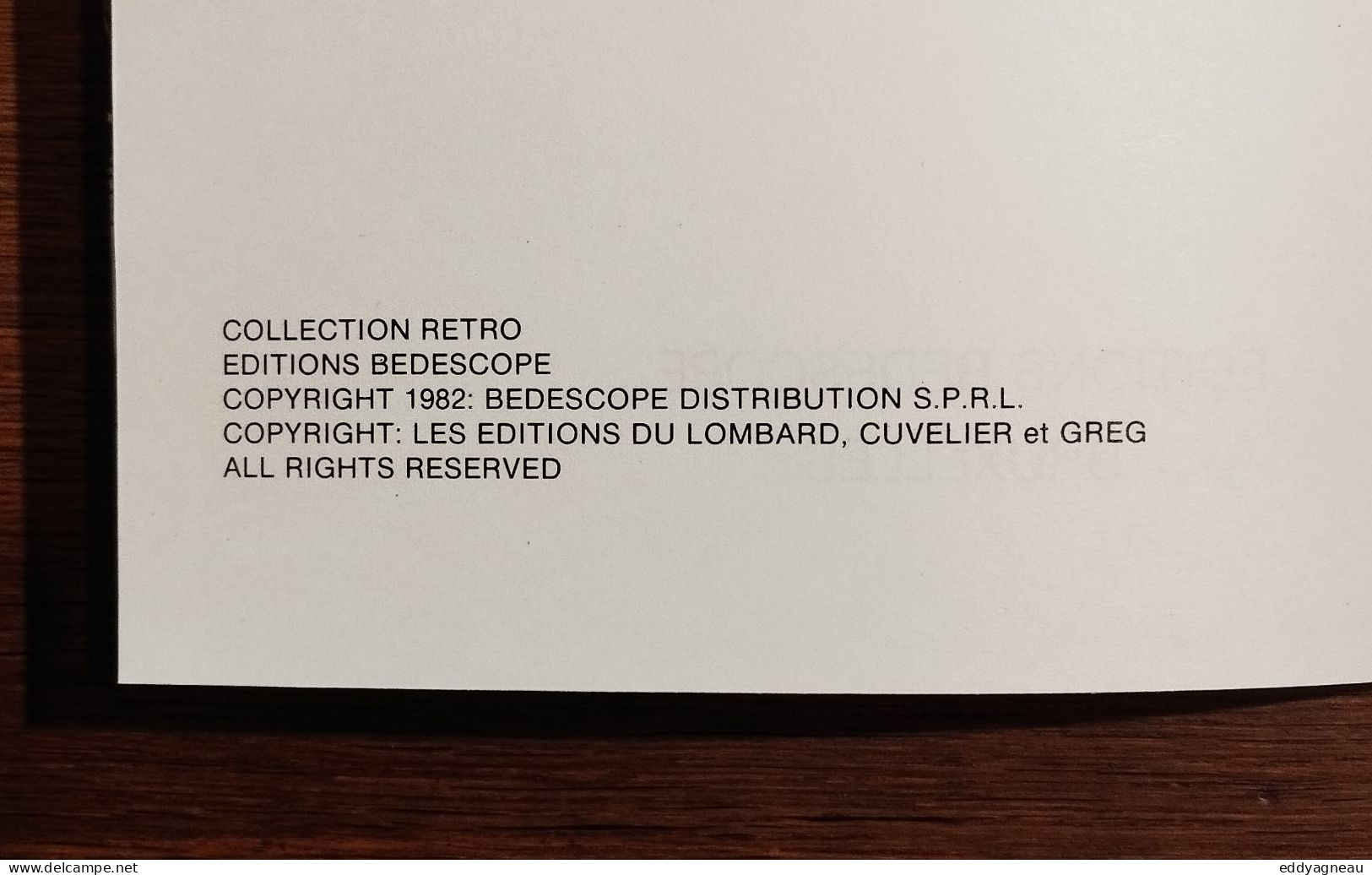 Greg - Cuvelier - Line 2 - Édition Bédescope 1982 - Other & Unclassified