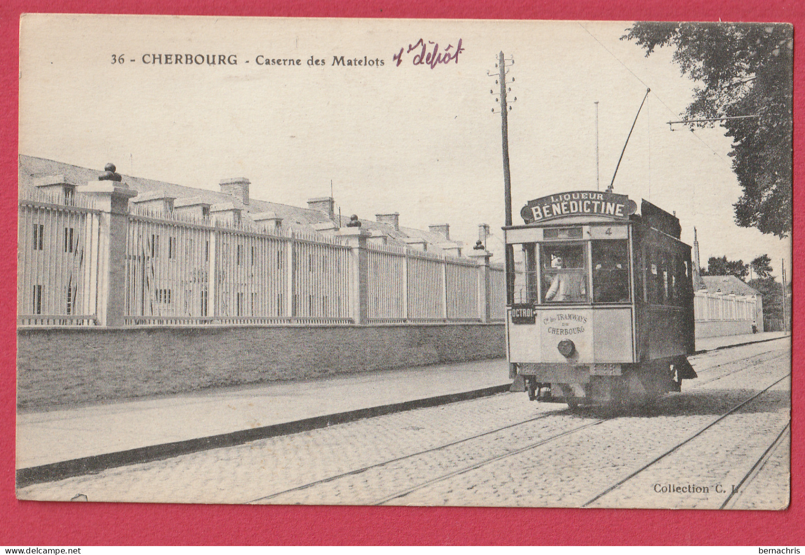 Cp Cherbourg Caserne Des Matelots Avec Tramway 50 - Cherbourg