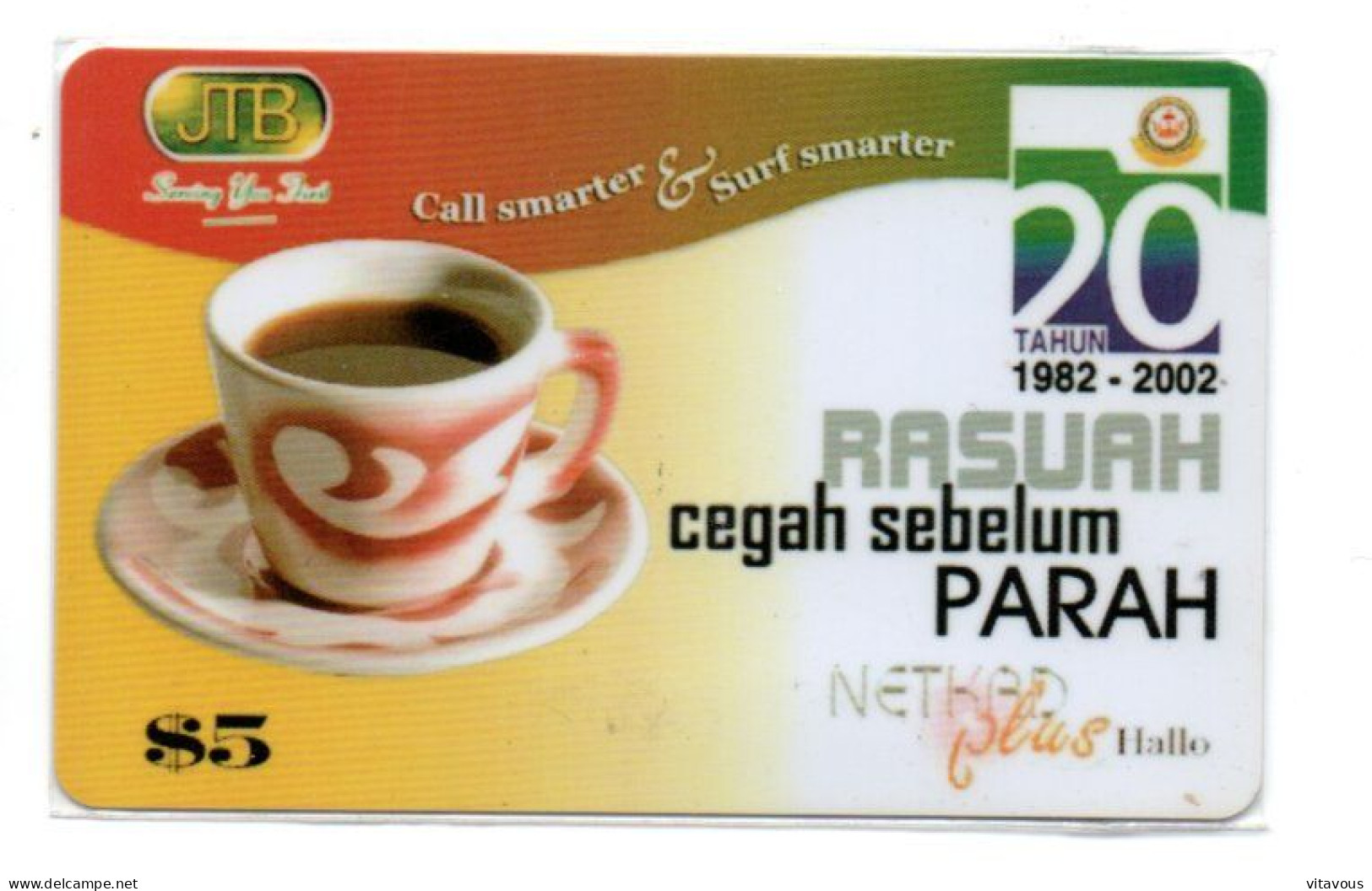 Café Coffee Tahun 1982-2002 Rasuah Carte Card  (K 420) - Other – Asia