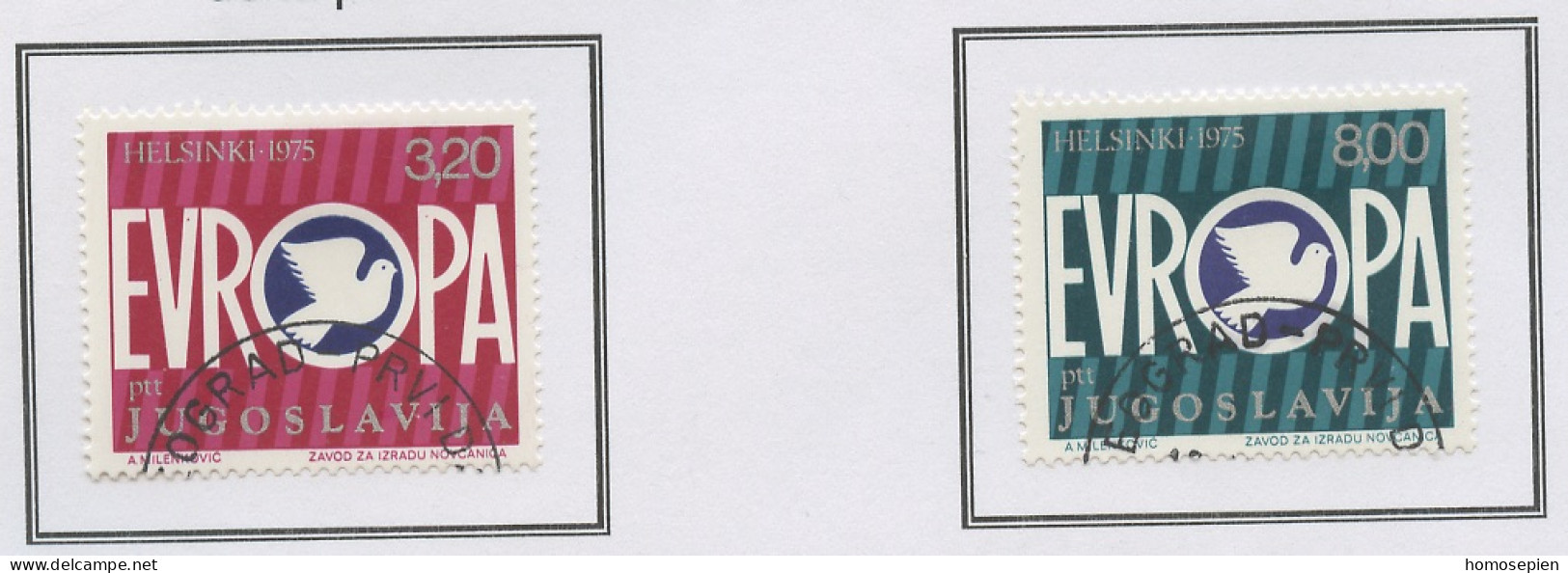 Yougoslavie - Jugoslawien - Yugoslavia 1975 Y&T N°1506 à 1507 - Michel N°1617 à 1618 (o) - EUROPA - Used Stamps