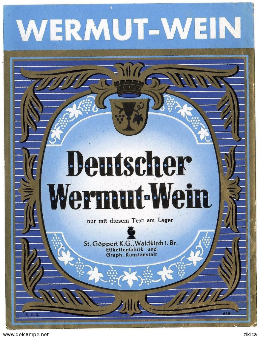 Labels - Wine & Champagne - Deutscher Wermut-Wein / Germany - Etikett Nr: 618 - Other & Unclassified