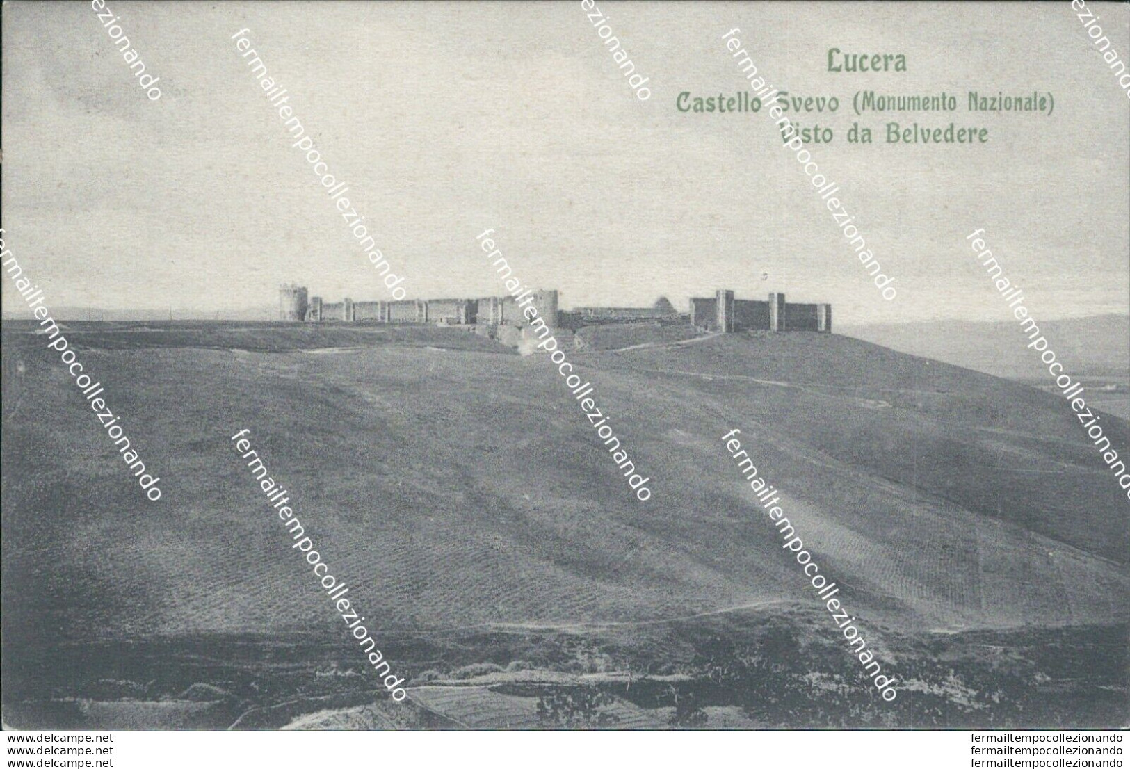 Bg322 Cartolina Lucera Castello Svevo Visto Da Belvedere Provincia Di Foggia - Foggia
