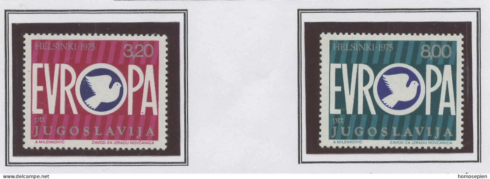 Yougoslavie - Jugoslawien - Yugoslavia 1975 Y&T N°1506 à 1507 - Michel N°1617 à 1618 *** - EUROPA - Unused Stamps