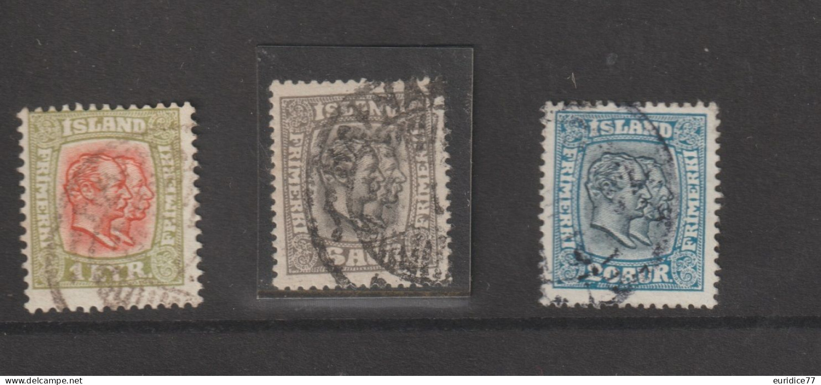 Islande 1913-18 - Yvert 75,79,81 Oblitere Cote 168,50€ - Used Stamps