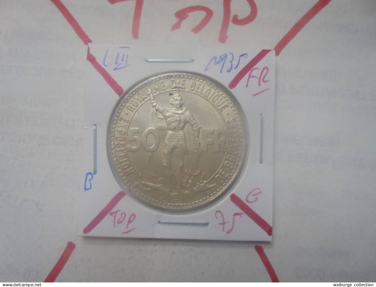 +++TOP QUALITE+++Léopold III. 50 FRANCS 1935 FR ARGENT POS.B QUALITE SUPERBE/ FDC ! +++(A.1) - 50 Francs