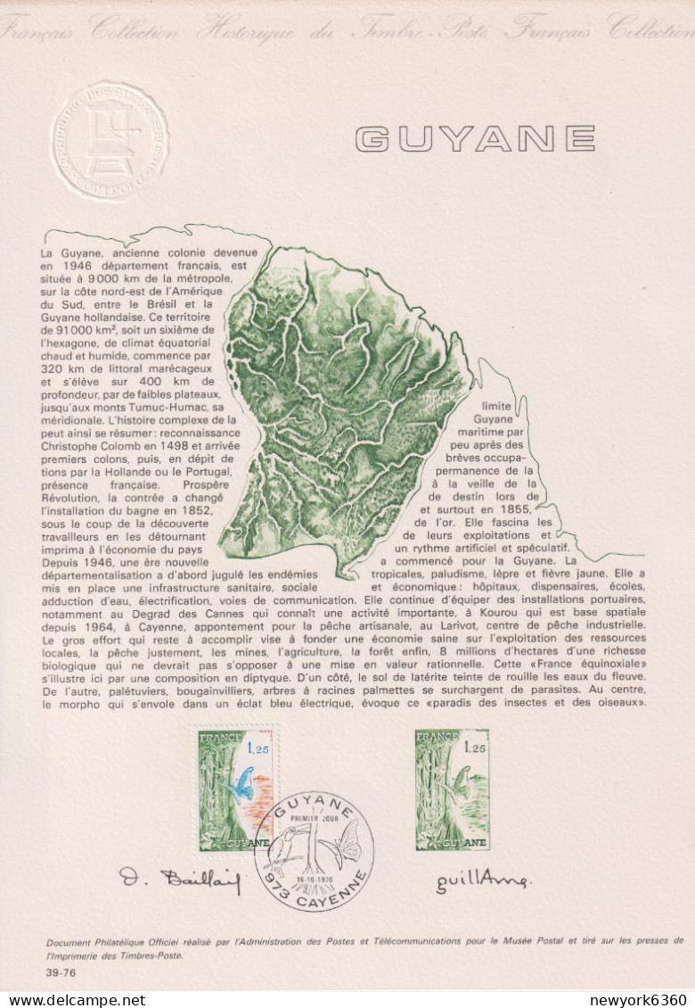 1976 FRANCE Document De La Poste Guyane N° 1865A - Postdokumente