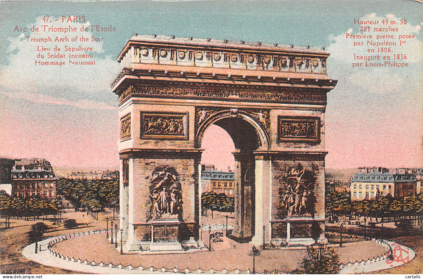 75-PARIS L ARC DE TRIOMPHE DE L ETOILE-N°4225-F/0263 - Triumphbogen