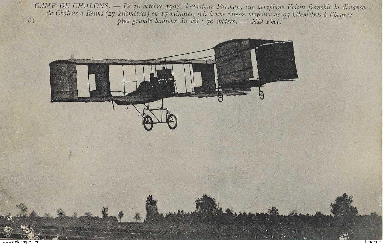 C/286             51   Camp De Chalons - 10 Octobre 1908 L'aviateur  FARMAN Sur Aéroplane Voisin Franchit 27 Km - Camp De Châlons - Mourmelon