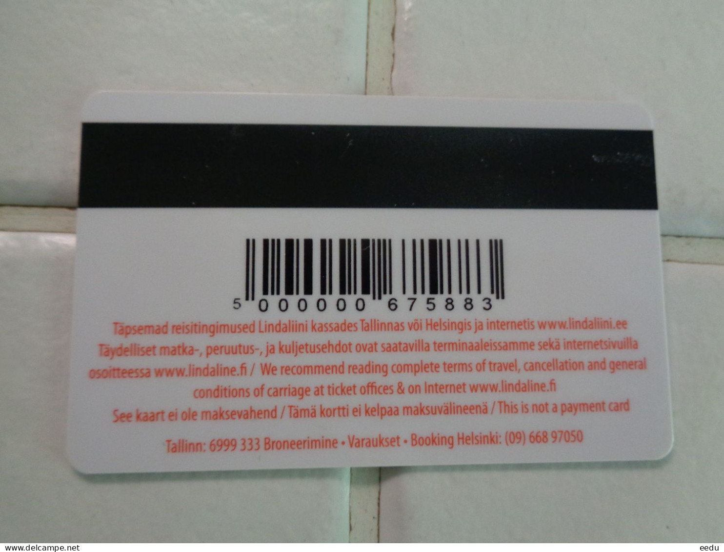 Estonia Shipping Co Card - Cartes D'hotel