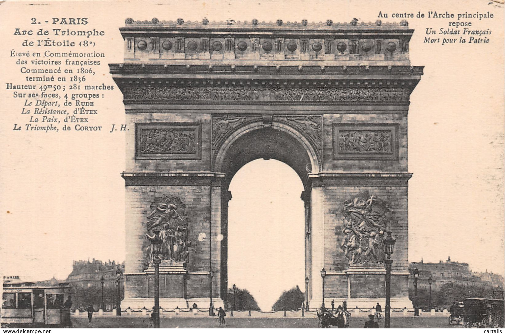 75-PARIS L ARC DE TRIOMPHE DE L ETOILE -N°4226-A/0069 - Arc De Triomphe