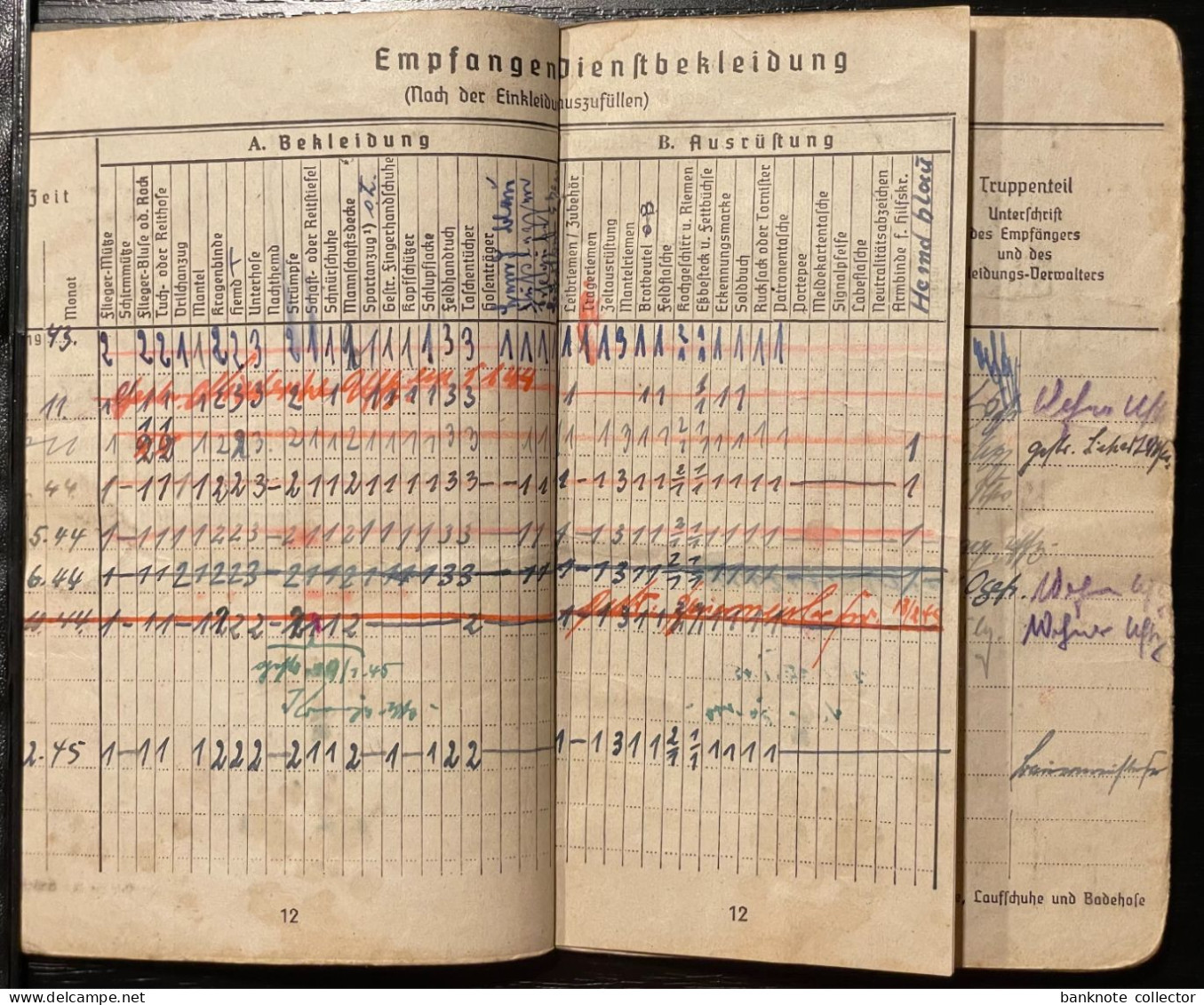 Deutschland, Germany - Deutsches Reich - Soldbuch - Personalausweis - Luftwaffe - 1939 !