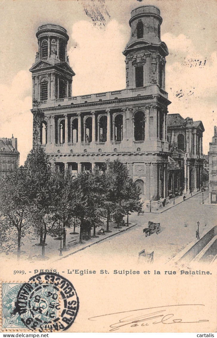 75-PARIS L EGLISE SAINT SULPICE ET LA RUE PALATINE-N°4225-H/0231 - Eglises
