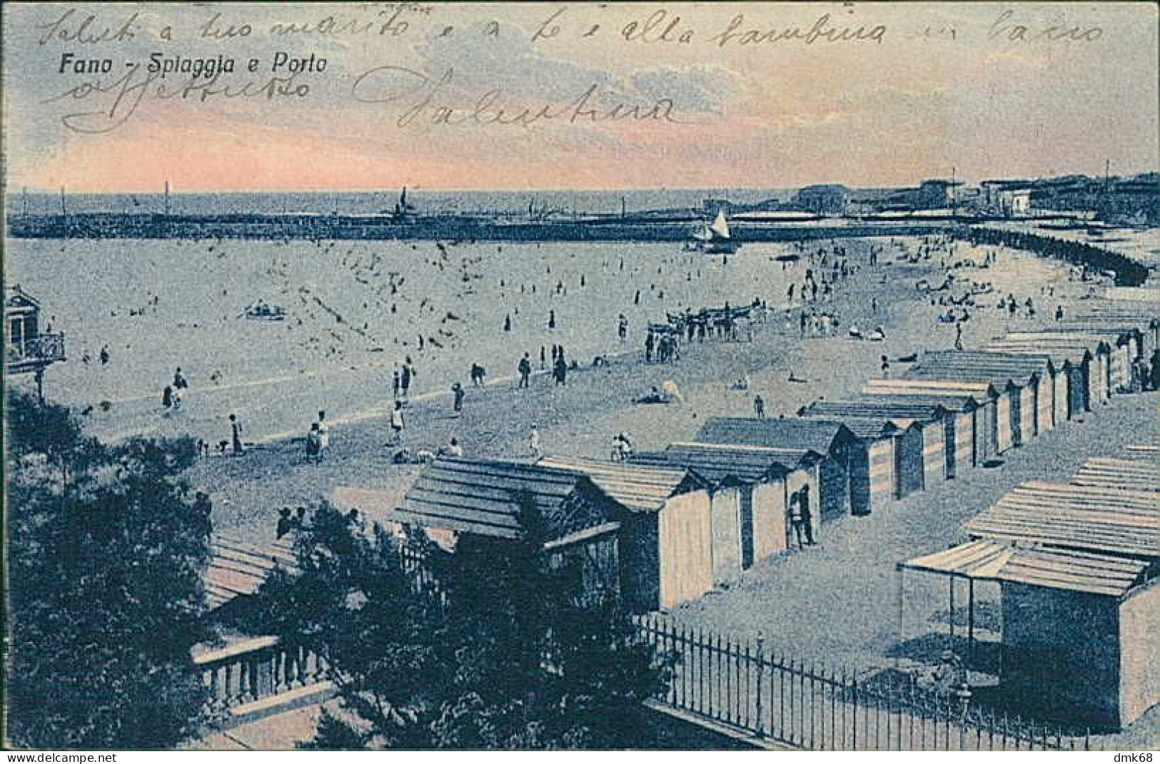 FANO - SPIAGGIA E PORTO - EDIZIONE BAZAR CASANOVA - SPEDITA 1930 (20780) - Fano