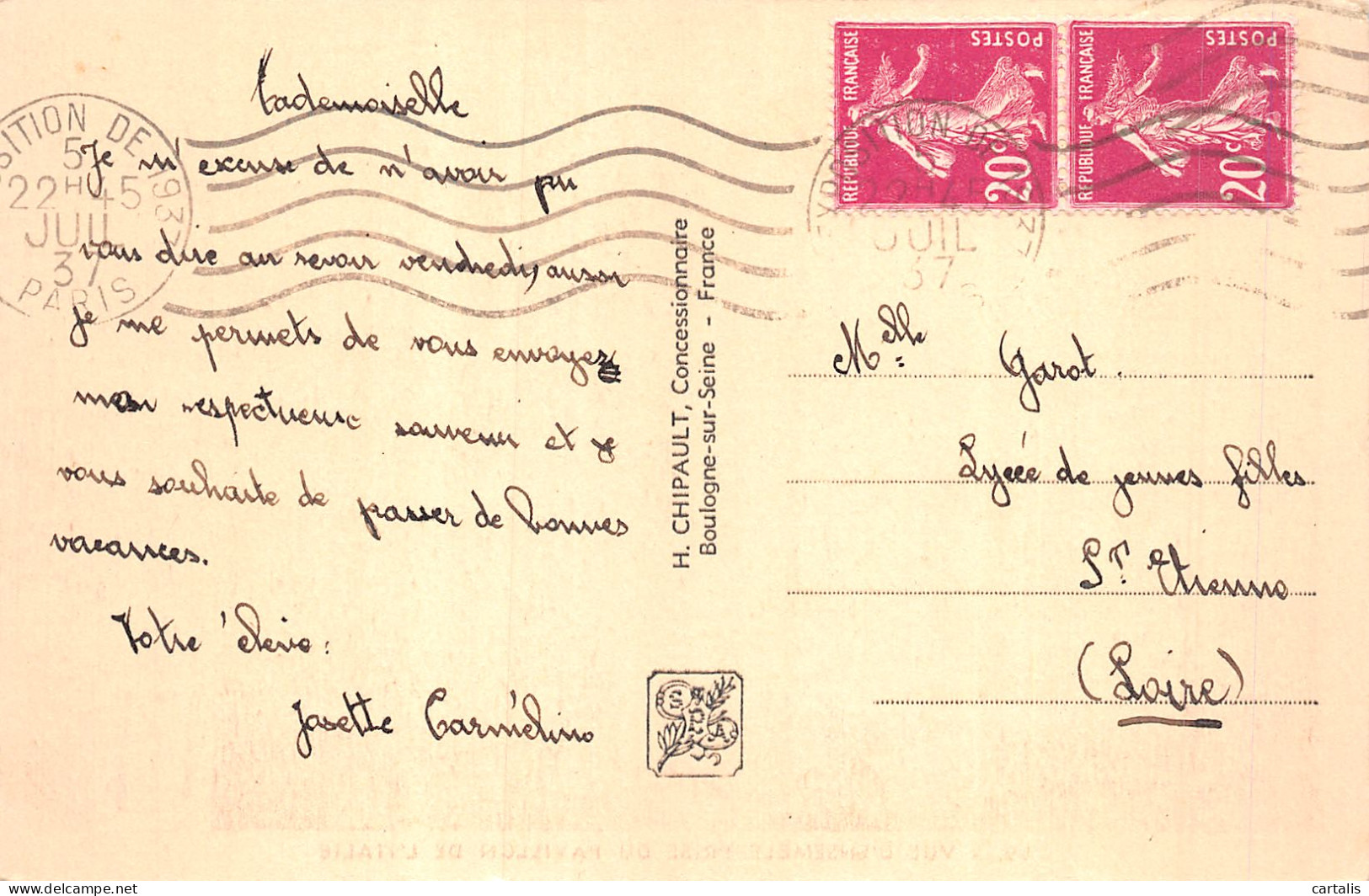 75-PARIS EXPO INTERNATIONALE PAVILLON D Italie 1937-N°4226-D/0193 - Expositions